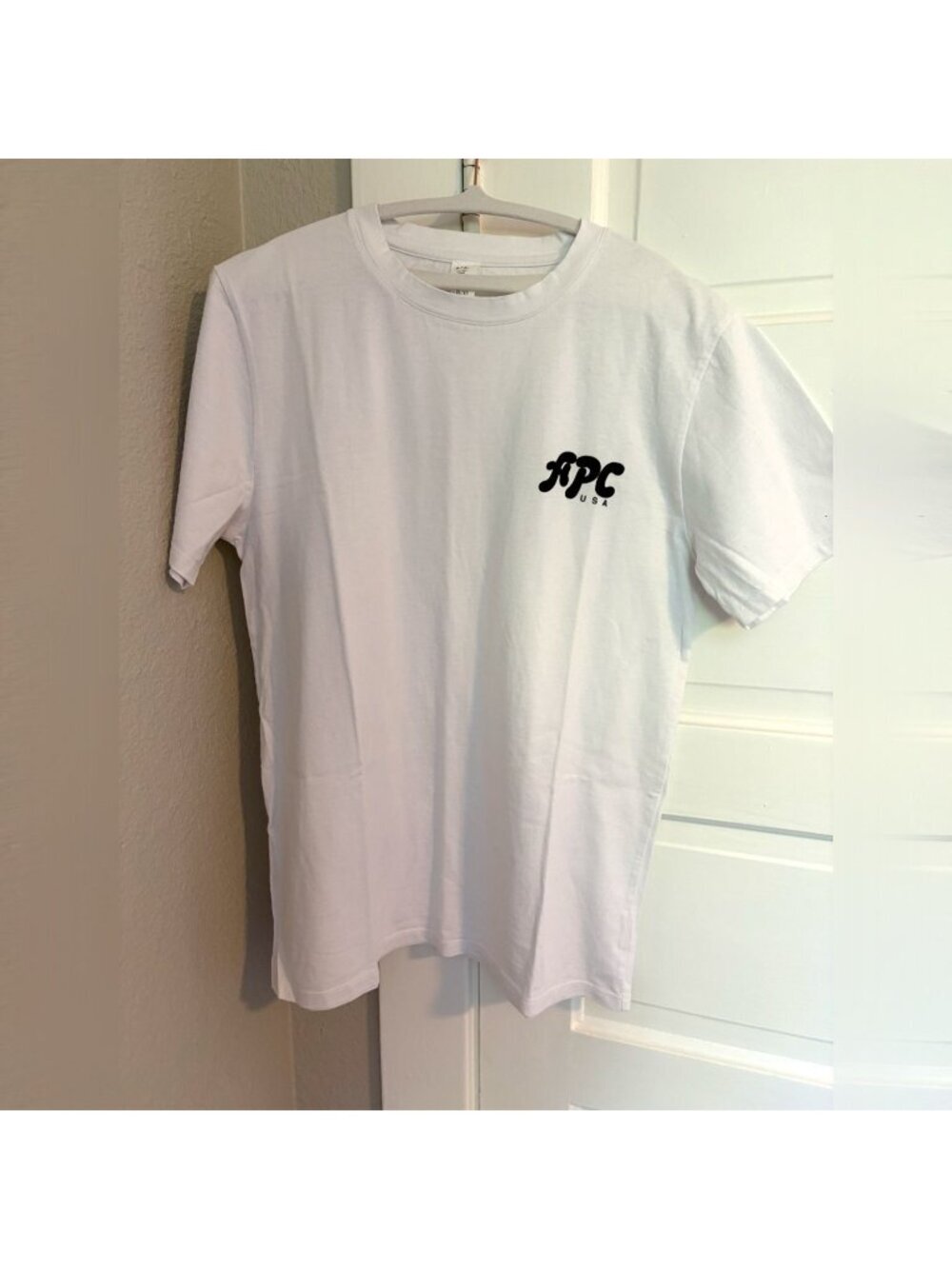A.P.C. USA Logo T-Shirt White Fall 2018 Capsule Men's Small